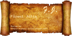 Füzesi Júlia névjegykártya