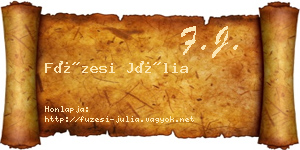 Füzesi Júlia névjegykártya